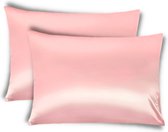 Luxe Roze Satijnen Kussensloop | Set van 2 | 60cm x 70cm