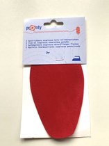 Pronty - 2 opstrijkbare elleboogstukken - souplesse suedine - rood - 9 x 18 cm