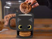 I-total Biscuit Mug Cat Junior 250 Ml 8 X 10 Cm Céramique Zwart