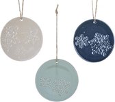 Keramiek Kersthangers Snowflake - 3st