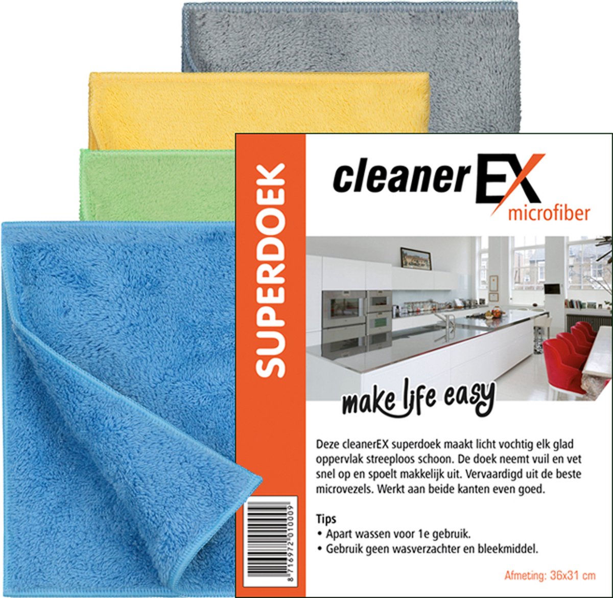 Goedkoopste 3xCleaner EX Superdoek/Microvezel/Schoonmaakdoek/Groen