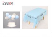 IDEGOS Cake topper - Taart topper - Cake topper ballonnen - Ballonnen - Taart versiering - Feest versiering - Verjaardag versiering - Tafelkleed - 137 x 274 cm - Blauw - 8 stuks - 5 inch - 12 cm