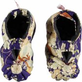 Lucky Wang NY Japanse Babyslofjes paars met bloesem Fleece gevoerd one size