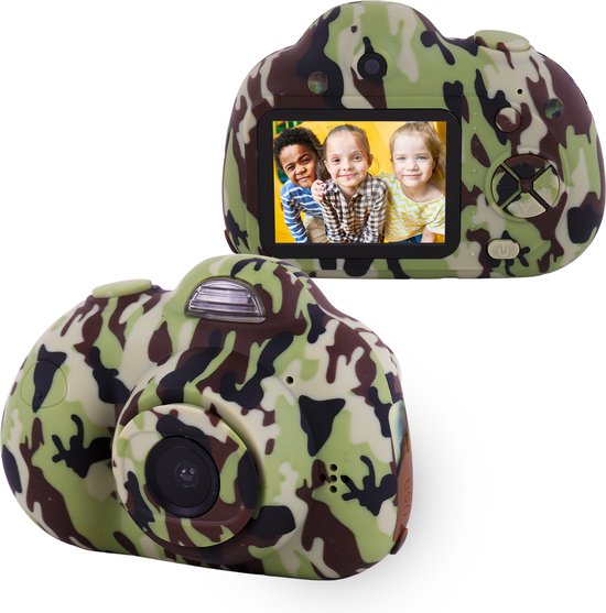 Blossombel Digitale Kindercamera met 32 GB SD - Kaart - kids camera - videotoestel voor kinderen - 1080P - USB Oplaadbaar - Camouflage - cadeau voor kinderen