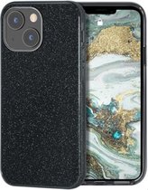 iphone 13 | glitter | siliconen | backcover | zwart