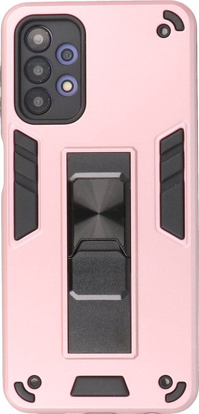 Étui Samsung Galaxy A32 5G - Étui rigide Tough Armor - Étui pour téléphone avec fonction de support - Couverture arrière Bestcases - Rose