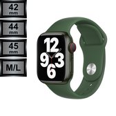 Compatible Apple Watch Bandje - Silicone Sportbandje - Apple Watch  42/44/45mm M/L - Klavergroen