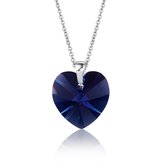 Montebello Ketting Fleur HZ525 - Swarovski® Hart - 925 Zilver Gerhod. - Ø14mm - 50cm