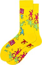 Winkrs | Keith Haring Sokken | | Kunst, schilderen, grappige sokken | 39-45 | Geel