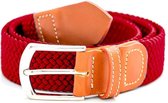 OfeliaT - elastisch gevlochten riem - Rood  100cm - Heren/Dames