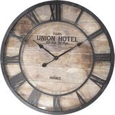 Wandklok Ø 68*6 cm / 1*AA Bruin Ijzer, Glas, Hout Rond Muurklok Hangklok Keukenklok