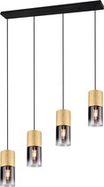 LED Hanglamp - Iona Roba - E27 Fitting - 4-lichts - Rechthoek - Mat Goud - Aluminium