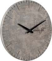 Wandklok Ø 40*4 cm / 1*AA Grijs MDF Rond Muurklok Hangklok Keukenklok