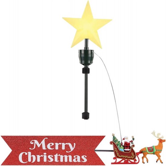 Bewegende Kerstboom piek Kerstman Kerstster bol