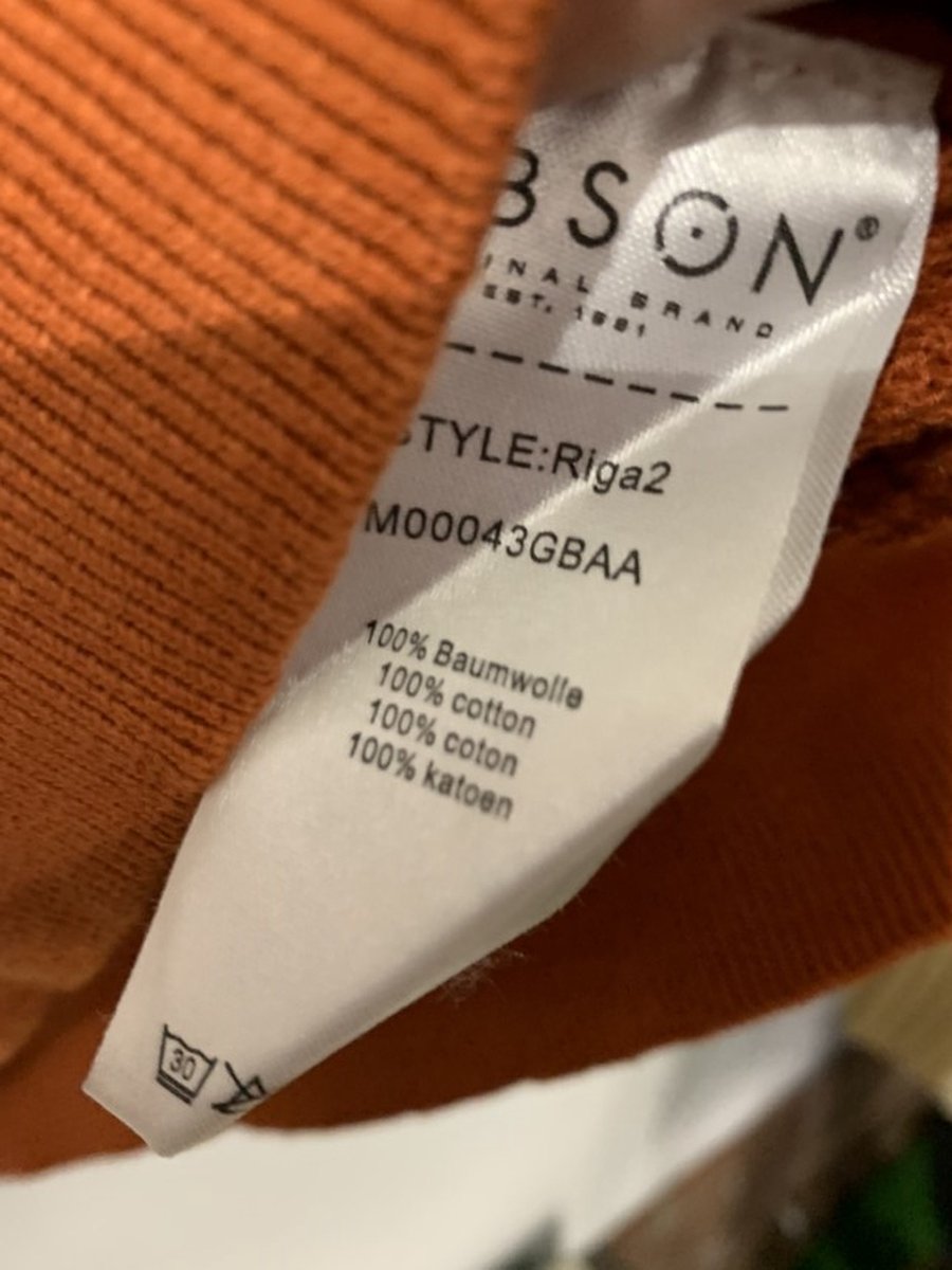Gibson heren trui oranje Riga2 - maat XL