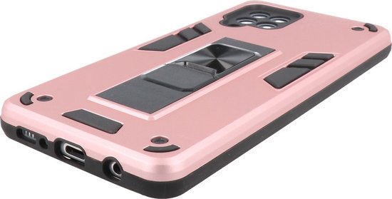 Étui Samsung Galaxy A42 5G - Étui rigide Tough Armor - Étui pour téléphone avec fonction de support - Couverture arrière Bestcases - Rose