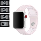 RipaWare Sport Watch bandje - Compatible met Apple - Silicone - 38, 40, 41mm - M/L - zacht roze / wit