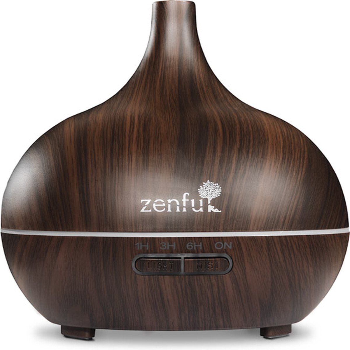 Goedkoopste Zenful Dewdrop - Aroma Diffuser - Geurdiffuser - Luchtbevochtiger - Geurverspreider - Aromatherapie - 400ml - Donker Hout - Zwart