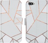 iMoshion Design Softcase Book Case iPhone SE (2022 / 2020) / 8 / 7 hoesje - White Graphic