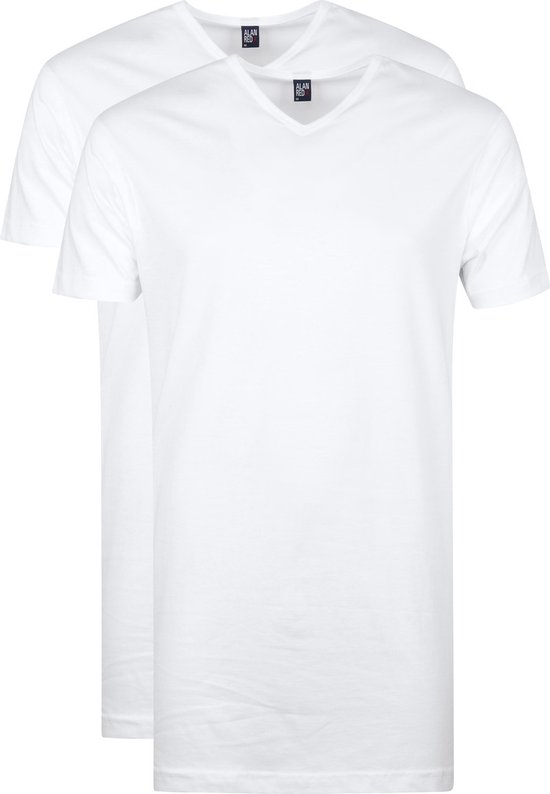 Alan Red - Vermont Extra Lange T-Shirts Wit (2Pack) - Heren - Maat M - Regular-fit