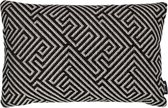 Raaf Maze - sierkussen - 35x50cm - zwart