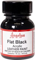 Angelus Acrylic Leather Paint - Flat Black - Textielverf voor leren stoffen - Matte afwerking - 29,5ml