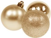 Kerstballen - Goud - Mat / Glans / Glitter - Kerstversiering - Kunststof - Kerst - Ø 6 cm - Set van 8 stuks