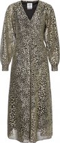 zoe karssen - dames -  calle glinsterende jurk met lange mouwen -  zwart goud - m