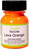 Angelus Leather Acrylic Paint - textielverf voor leren stoffen - acrylbasis - Neon Lava Orange - 29,5ml
