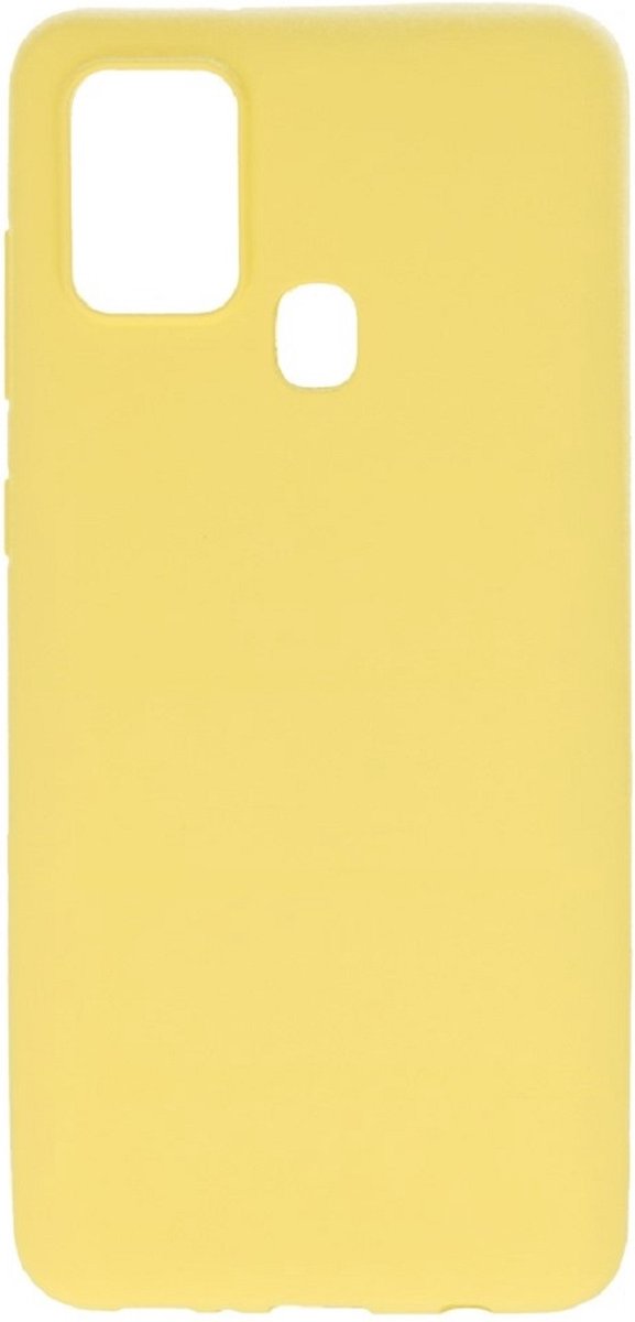 Siliconen back cover case - Geschikt voor Samsung Galaxy A21s - TPU hoesje Geel