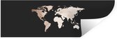 Muurstickers - Sticker Folie - Wereldkaart - Bruin - Wit - 150x50 cm - Plakfolie - Muurstickers Kinderkamer - Zelfklevend Behang - Zelfklevend behangpapier - Stickerfolie