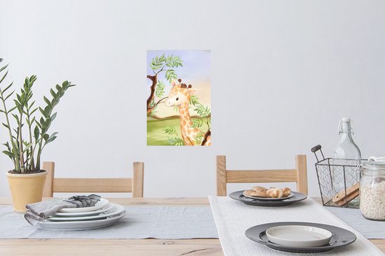 Stickers muraux - Jungle - Girafe - Animaux - 20x30 cm - Film adhésif