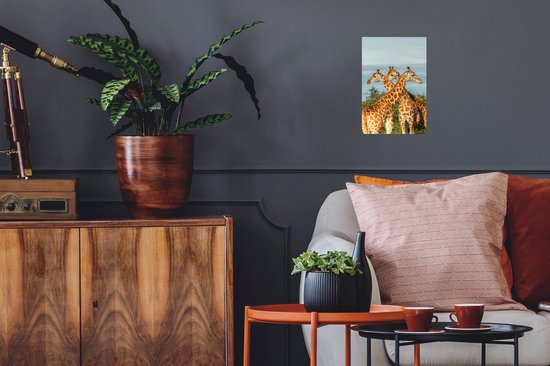 Sticker Muursticker Girafe - Girafes en Ouganda - 20x30 cm - feuille autocollante - sticker mural repositionnable