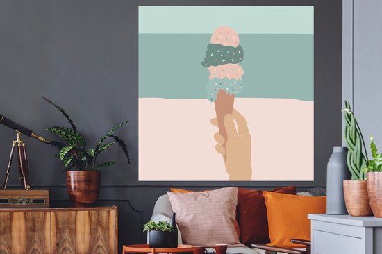 Stickers muraux - Été - Glace - Blauw - 120x120 cm - Feuille adhésive XXL