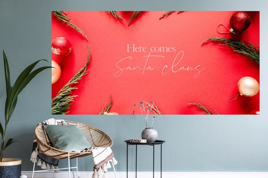 Stickers muraux - Film autocollant - Noël - Père Noël - Rouge - 160x80 cm - Film adhésif - Stickers muraux Chambre d'enfant - Papier peint autocollant