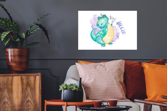 Stickers Stickers muraux - Dinosaurus - Chambre d'enfant - Vert - 60x40 cm - Feuille adhésive