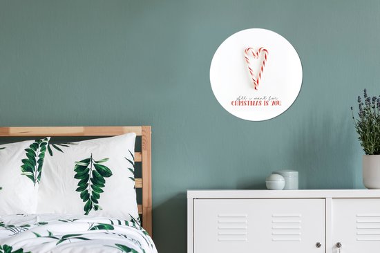 Wall Circle - Wall Circle Indoor - Noël - Snoep - Citation - ⌀ 30 cm - Décoration murale - Peintures Ronds