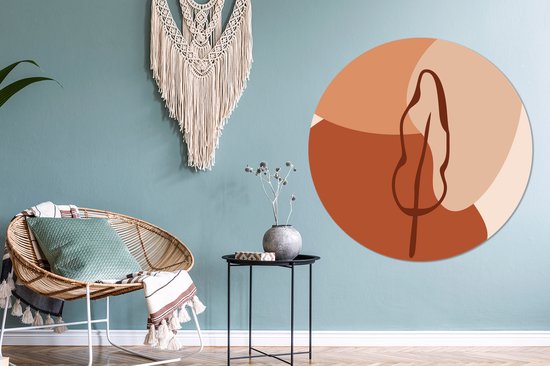 WallCircle - Peinture - Feuille D'été - Multicolore - 150 X 150 Cm