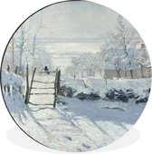 WallCircle - Wandcirkel - Muurcirkel - De ekster - Claude Monet - Aluminium - Dibond - ⌀ 90 cm - Binnen en Buiten