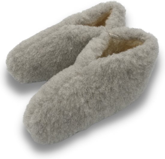 chaussons en laine Chaussons 100% laine - modèle bas gris - taille 36