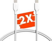 Phreeze 2x USB-C naar USB-C Kabel - 1 Meter - 65W Oplaadkabel - 480 MBps Datakabel - Data en Snellader - TPE - Voor S24,S23,S22,S21,S20,S10,Note,Ultra,Plus,Tablet