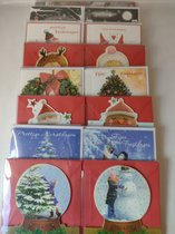 80 stuks dubbele Kerstkaarten Nieuwjaarskaarten met envelop - 8 pakjes á 10 stuks á 2 motieven - mix