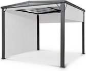 Blumfeldt Pantheon Cortina Solid sky pergola - 3x3m - Prieel met dak en 4 zijpanelen - Paviljoen van aluminium en polyester - Weerbestendige coating - Wasbaar materiaal - Lichtgrij