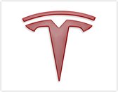 Tesla Invader Logo Rood - Luxe Auto Styling Sticker Red - 3M Hoogwaardige Kwaliteit - Waterbestendig