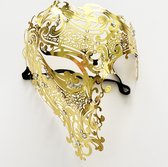 Venetiaans Masker - Metaal - Half gezicht - Goud - Witte stenen