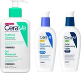 CeraVe Daily Skincare for Oily Skin | Foaming Face Wash, AM Face Moisturizer with SPF 30, and PM Facial Lotion