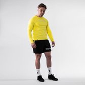 Body & Fit Hero Motion T Shirt - Sportshirt met Lange Mouwen - Fitness Shirt Mannen - Sporttop Heren - Geel - Maat XXL