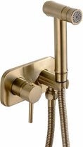 Bidet Sproeier Set Goud - Sprayer Kit - Handdouche Met Slang - Badkamer Accessoires - Messing - 120cm Slang