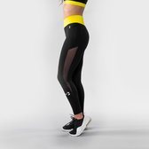 Body & Fit Perfection Comfort Legging - Leggings Sport Femme - Tight Femme - Zwart/ Jaune - Taille XS