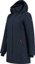 Travelin' Jack Lova - Lange Dames Parka - Jas met Teddy voering - Donkerblauw - Maat 42